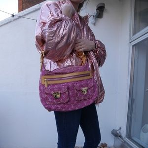 LNWT Louis Vuitton Pink Monogram Denim Baggy +dust